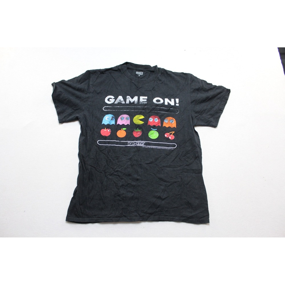 Brisco Brands Pac-Man T-Shirt Mens Medium Black Excellent Game On Graphic Tee